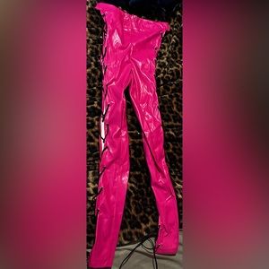 Vegan Leather Pink Leggings